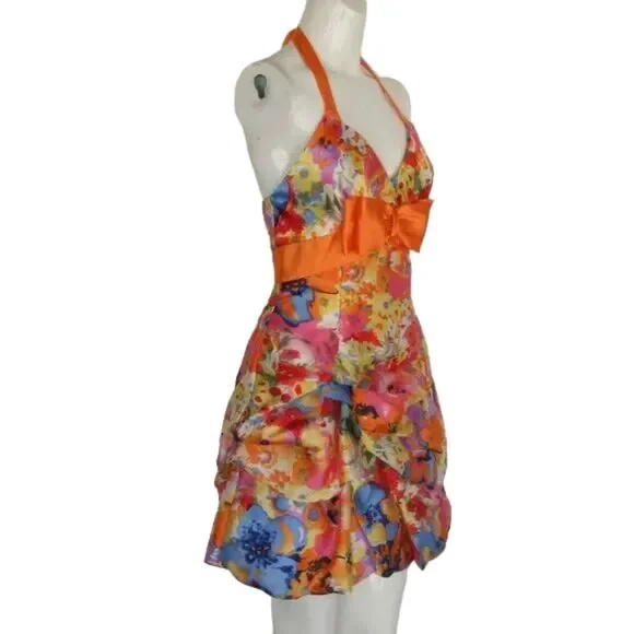 Gunne Sax Prom Dress, Jr 5, Colorful, Jessica McClintock, Halter, - Picture 3 of 10